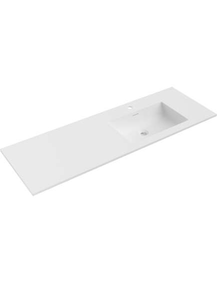 Mexen Otis umywalka wpuszczana w blat prawa 141 x 46,5 cm, biała mat - 25181401P