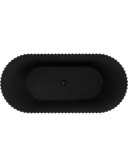 Mexen Paola wanna wolnostojąca ryflowana 170 x 80 cm, czarna mat, przelew czarny - 52721708071-70, изображение 2