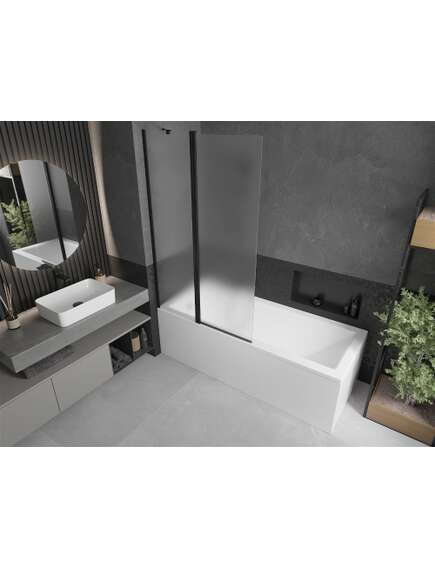 Mexen Flip parawan nawannowy 1-skrzydłowy 100 x 150 cm, szron, czarny - 894-100-101-70-30, изображение 2