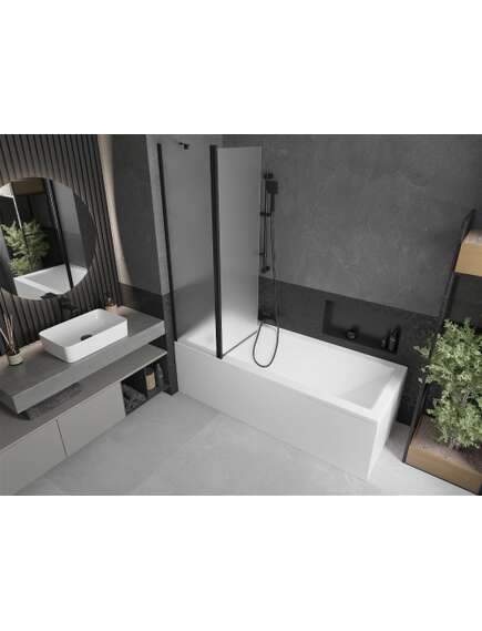 Mexen Flip parawan nawannowy 1-skrzydłowy 100 x 150 cm, szron, czarny - 894-100-101-70-30, изображение 3