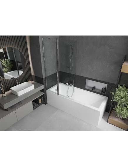 Mexen Flip parawan nawannowy 1-skrzydłowy 100 x 150 cm, transparent, chrom - 894-100-101-01-00, изображение 2