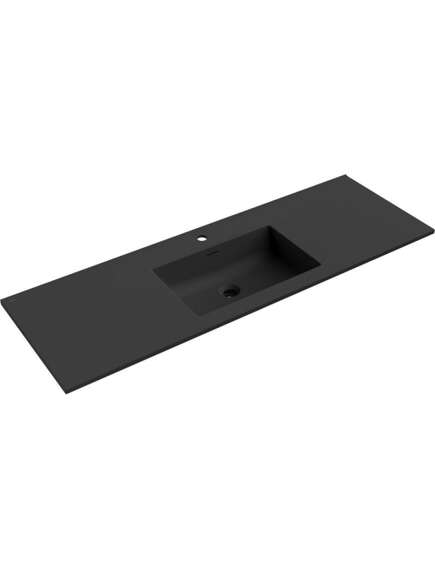 Mexen Otis umywalka wpuszczana w blat 141 x 46,5 cm, czarna mat - 25181471