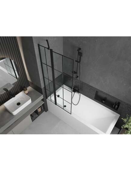 Mexen Flip parawan nawannowy 1-skrzydłowy 80 x 150 cm, czarny wzór, czarny - 894-080-101-70-77, изображение 4