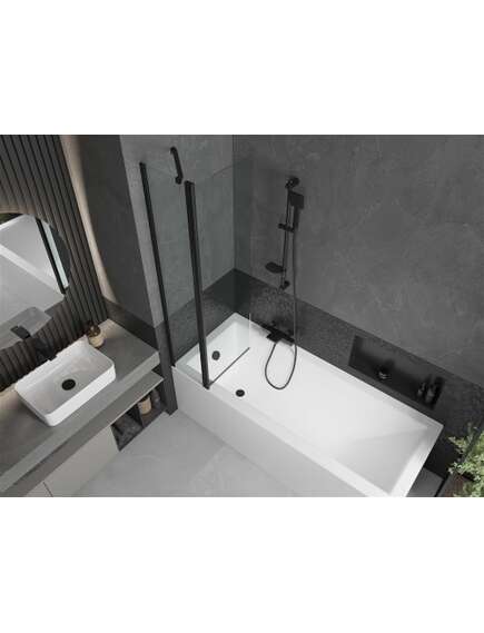 Mexen Flip parawan nawannowy 1-skrzydłowy 80 x 150 cm, transparent, czarny - 894-080-101-70-00, изображение 5