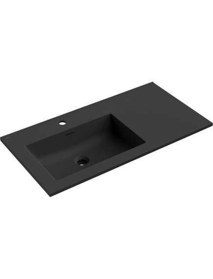 Mexen Otis umywalka wpuszczana w blat lewa 91 x 46,5 cm, czarna mat - 25189071L