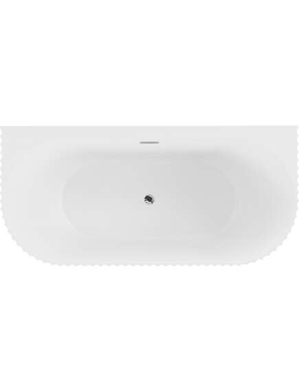 Mexen Sella wanna wolnostojąca przyścienna ryflowana 170 x 80 cm, biała mat, przelew chrom - 52711708001-01, изображение 2