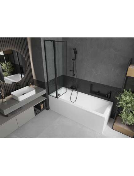 Mexen Flip parawan nawannowy 1-skrzydłowy 80 x 150 cm, czarny wzór, czarny - 894-080-101-70-70, изображение 3