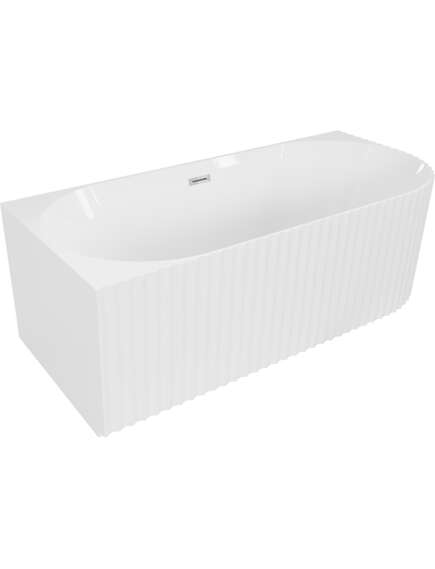 Mexen Gia wanna wolnostojąca narożna ryflowana lewa 170 x 80 cm, biała połysk, przelew chrom - 52701708000L-01