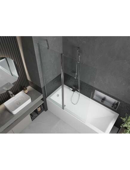 Mexen Flip parawan nawannowy 1-skrzydłowy 120 x 150 cm, transparent, chrom - 894-120-101-01-00, изображение 5