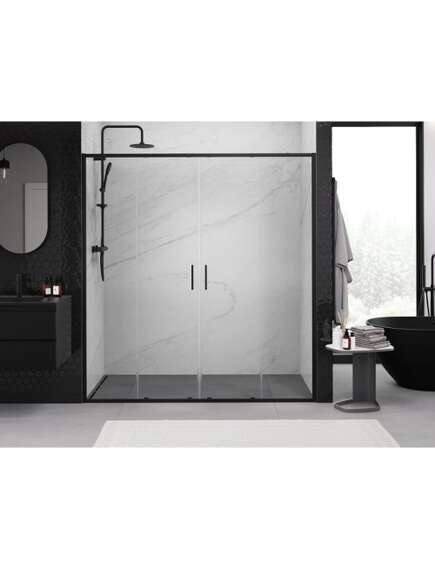 Mexen Exo drzwi prysznicowe podwójne rozsuwane 180 cm, transparent, czarne - 8152-180-000-70-00, 2 image