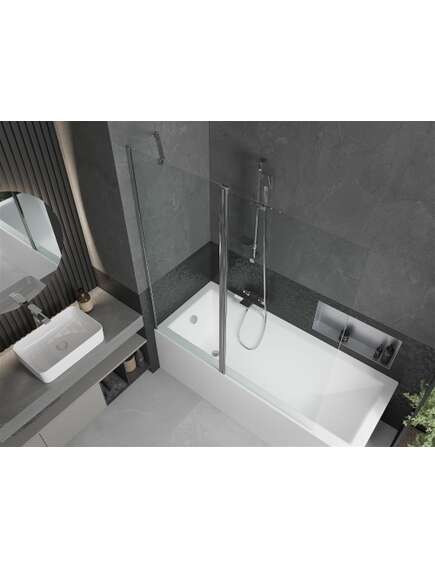 Mexen Flip parawan nawannowy 1-skrzydłowy 140 x 150 cm, transparent, chrom - 894-140-101-01-00, изображение 4