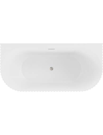 Mexen Sella wanna wolnostojąca przyścienna ryflowana 170 x 80 cm, biała mat, przelew nikiel szczotkowany - 52711708001-97, изображение 2