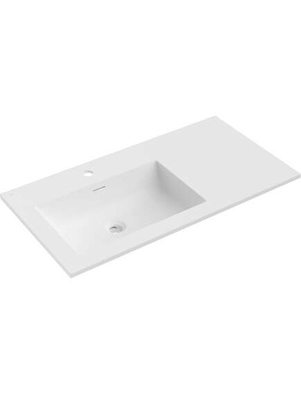 Mexen Otis umywalka wpuszczana w blat lewa 91 x 46,5 cm, biała mat - 25189001L