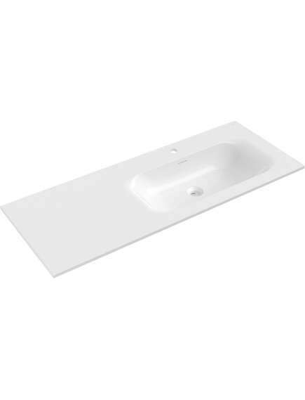 Mexen Vela umywalka wpuszczana w blat prawa 121 x 46,5 cm, biała połysk - 25231200P