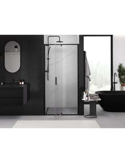Mexen Exo drzwi prysznicowe uchylne 115 cm, transparent, czarne - 819-115-000-70-00, 3 image