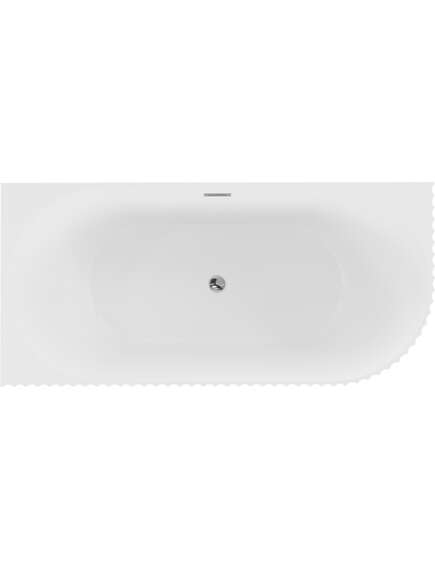 Mexen Gia wanna wolnostojąca narożna ryflowana lewa 150 x 75 cm, biała mat, przelew chrom - 52701507501L-01, 2 image