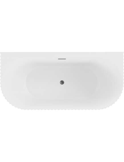 Mexen Sella wanna wolnostojąca przyścienna ryflowana 170 x 80 cm, biała mat, przelew gun metal - 52711708001-95, изображение 2