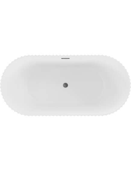 Mexen Paola wanna wolnostojąca ryflowana 170 x 80 cm, biała mat, przelew gun gray szczotkowany - 52721708001-66, 2 image