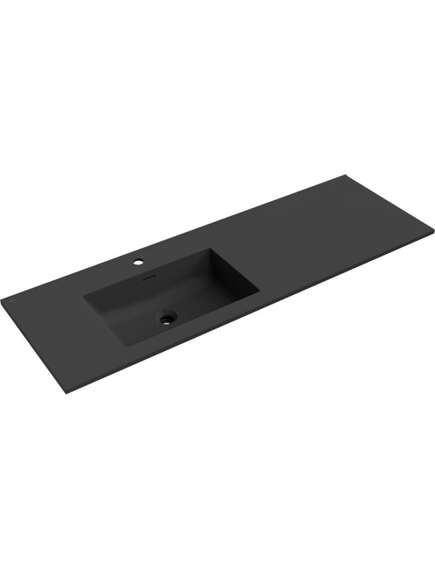 Mexen Otis umywalka wpuszczana w blat lewa 141 x 46,5 cm, czarna mat - 25181471L