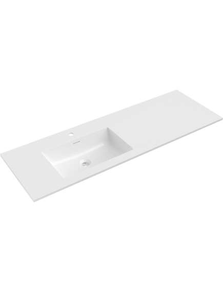Mexen Otis umywalka wpuszczana w blat lewa 141 x 46,5 cm, biała połysk - 25181400L