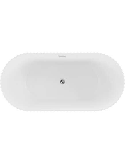 Mexen Paola wanna wolnostojąca ryflowana 170 x 80 cm, biała mat, przelew chrom - 52721708001-01, 2 image