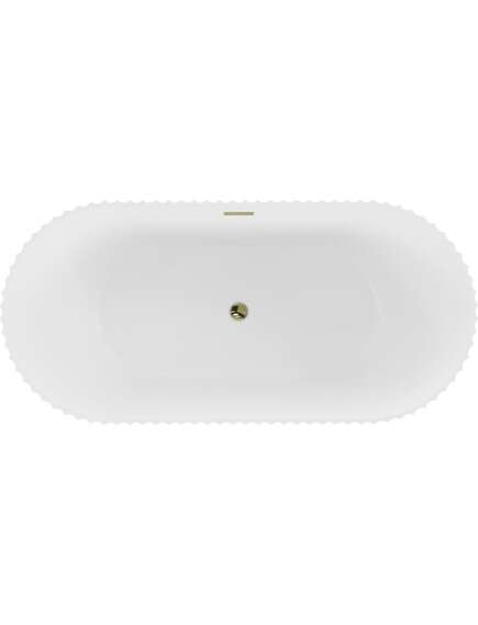 Mexen Paola wanna wolnostojąca ryflowana 170 x 80 cm, biała mat, przelew złoty - 52721708001-50, 2 image