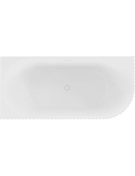 Mexen Gia wanna wolnostojąca narożna ryflowana lewa 150 x 75 cm, biała mat, przelew biały - 52701507501L-20, изображение 2