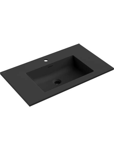 Mexen Otis umywalka wpuszczana w blat 81 x 46,5 cm, czarna mat - 25188071