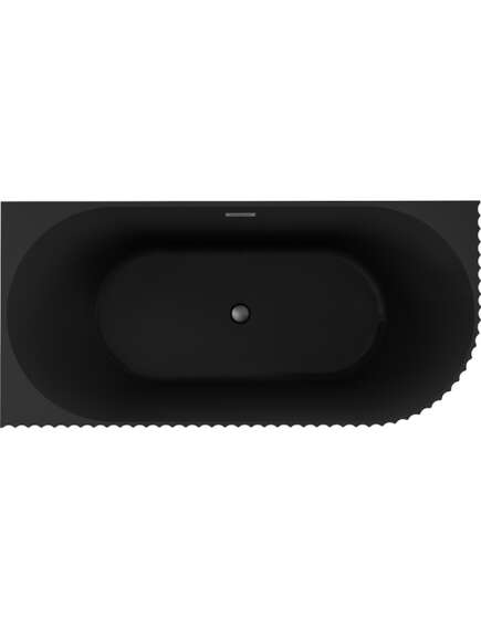 Mexen Gia wanna wolnostojąca narożna ryflowana lewa 170 x 80 cm, czarna mat, przelew gun metal - 52701708071L-95, 2 image