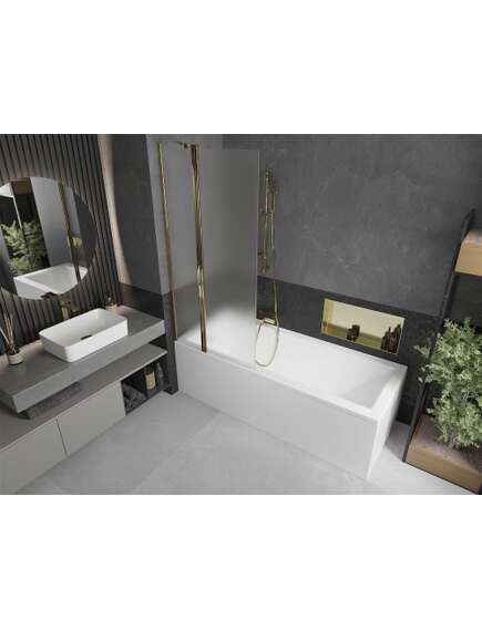 Mexen Flip parawan nawannowy 1-skrzydłowy 80 x 150 cm, szron, złoty - 894-080-101-50-30, изображение 2