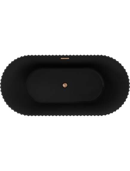 Mexen Paola wanna wolnostojąca ryflowana 170 x 80 cm, czarna mat, przelew miedź szczotkowana - 52721708071-65, изображение 2