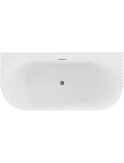 Mexen Sella wanna wolnostojąca przyścienna ryflowana 170 x 80 cm, biała połysk, przelew gun metal - 52711708000-95, 2 image