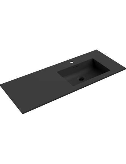 Mexen Otis umywalka wpuszczana w blat prawa 121 x 46,5 cm, czarna mat - 25181271P