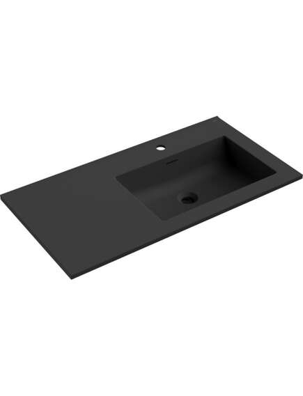 Mexen Otis umywalka wpuszczana w blat prawa 91 x 46,5 cm, czarna mat - 25189071P