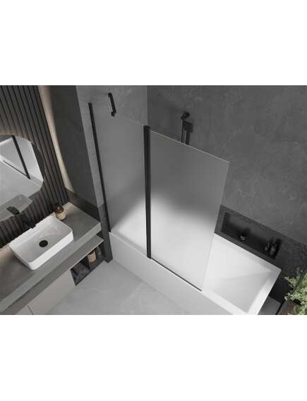 Mexen Flip parawan nawannowy 1-skrzydłowy 120 x 150 cm, szron, czarny - 894-120-101-70-30, изображение 4