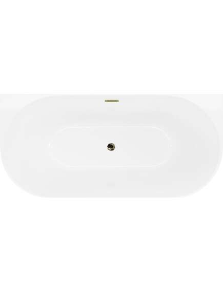 Mexen Oval Slim wanna wolnostojąca przyścienna 170 x 80 cm, biała, przelew złoty - 52661708000-50, изображение 2