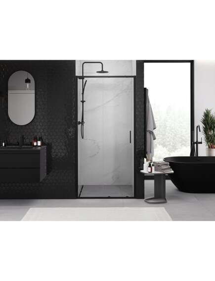 Mexen Exo drzwi prysznicowe rozsuwane 125 cm, transparent, czarne - 8151-125-000-70-00, 2 image