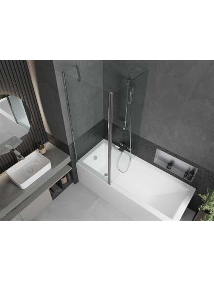 Mexen Flip parawan nawannowy 1-skrzydłowy 140 x 150 cm, transparent, chrom - 894-140-101-01-00, изображение 5