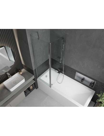 Mexen Flip parawan nawannowy 1-skrzydłowy 120 x 150 cm, transparent, chrom - 894-120-101-01-00, изображение 4