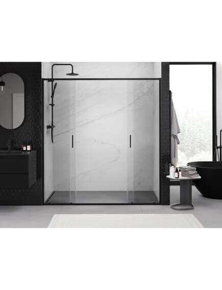 Mexen Exo drzwi prysznicowe podwójne rozsuwane 180 cm, transparent, czarne - 8152-180-000-70-00, 3 image