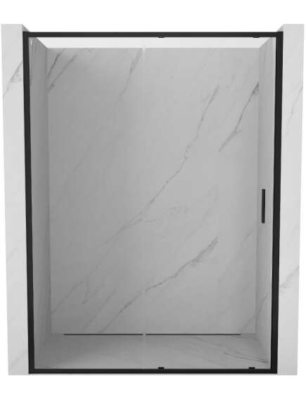 Mexen Exo drzwi prysznicowe rozsuwane 155 cm, transparent, czarne - 8151-155-000-70-00