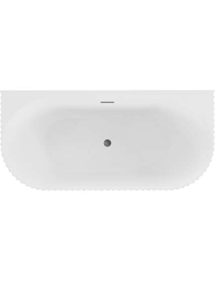 Mexen Sella wanna wolnostojąca przyścienna ryflowana 170 x 80 cm, biała mat, przelew gun gray szczotkowany - 52711708001-66, изображение 2