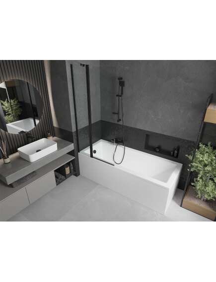 Mexen Flip parawan nawannowy 1-skrzydłowy 80 x 150 cm, transparent, czarny - 894-080-101-70-00, изображение 2