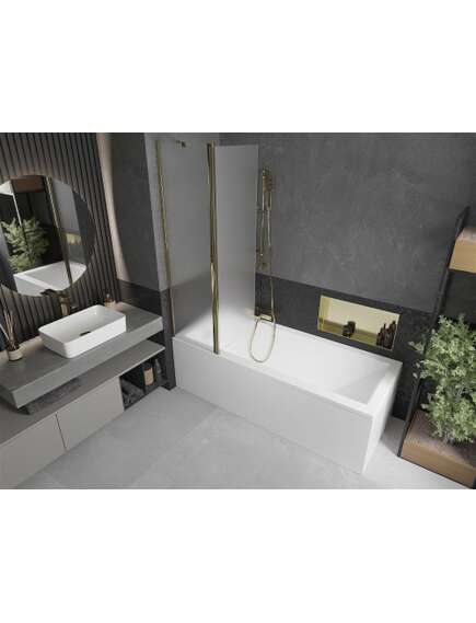 Mexen Flip parawan nawannowy 1-skrzydłowy 100 x 150 cm, szron, złoty - 894-100-101-50-30, изображение 3