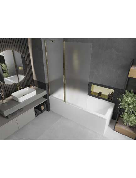 Mexen Flip parawan nawannowy 1-skrzydłowy 120 x 150 cm, szron, złoty - 894-120-101-50-30, 2 image