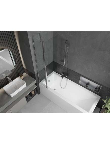 Mexen Flip parawan nawannowy 1-skrzydłowy 80 x 150 cm, transparent, chrom - 894-080-101-01-00, изображение 5