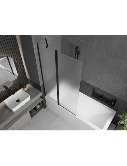 Mexen Flip parawan nawannowy 1-skrzydłowy 100 x 150 cm, szron, czarny - 894-100-101-70-30, изображение 4