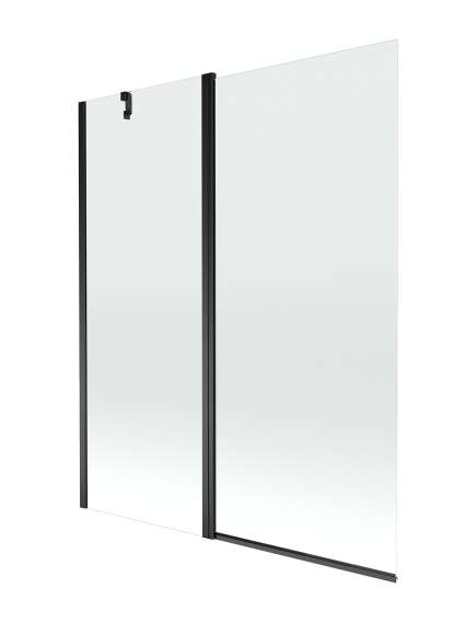 Mexen Flip parawan nawannowy 1-skrzydłowy 140 x 150 cm, transparent, czarny - 894-140-101-70-00