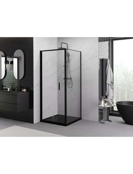Mexen Exo kabina prysznicowa składana 95 x 95 cm, transparent, czarna - 816-095-095-70-00, изображение 4