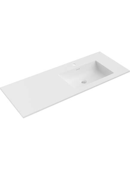Mexen Otis umywalka wpuszczana w blat prawa 121 x 46,5 cm, biała mat - 25181201P